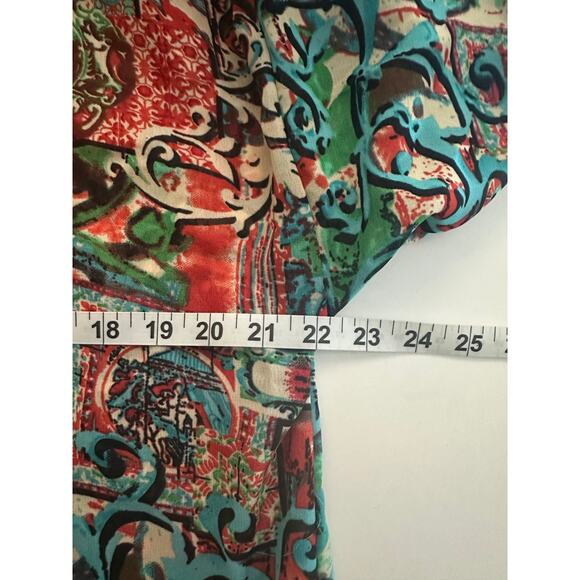 Angie Nwt Sz L Open Front Fringe Kimono Cardigan Coverup Artsy Boho Colorful — image 6 of 8